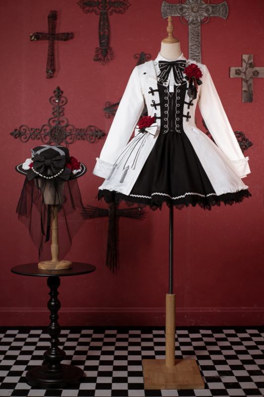 XRWY ~Earl of Rose~ Ouji Black White Coat Pants and Blouse