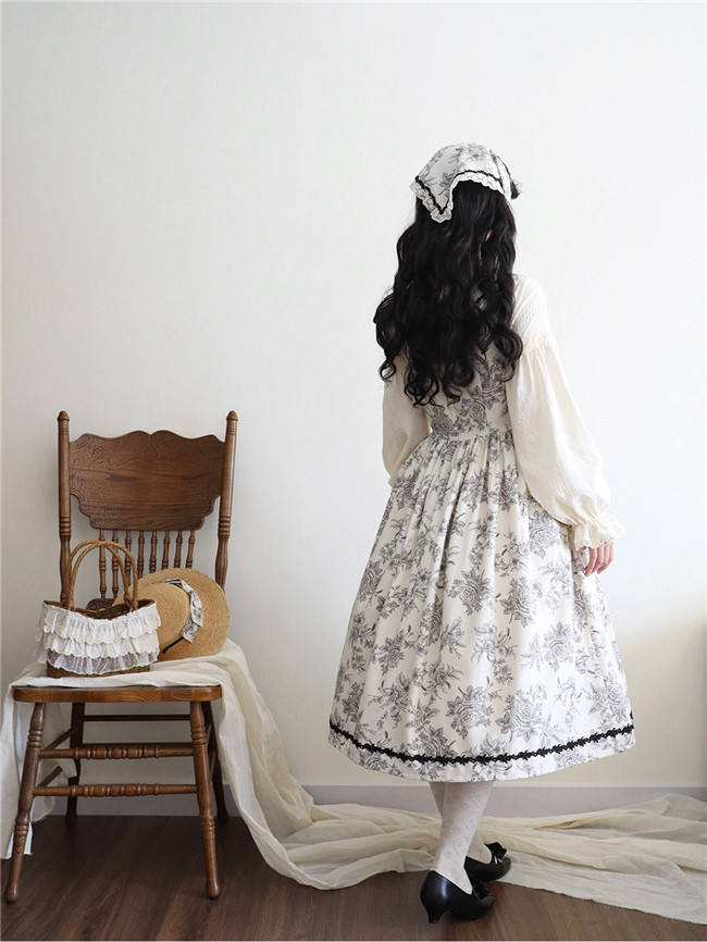Miss Point Sketch Wild Rose Dirndl Dress One Piece