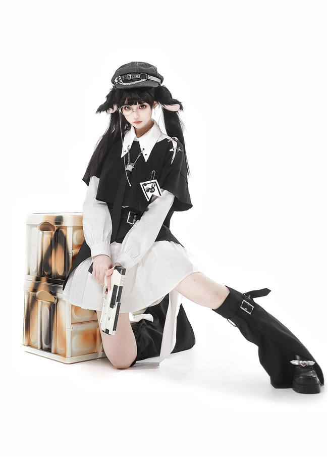 Officer Rabbit Halloween Gothic Lolita Set
