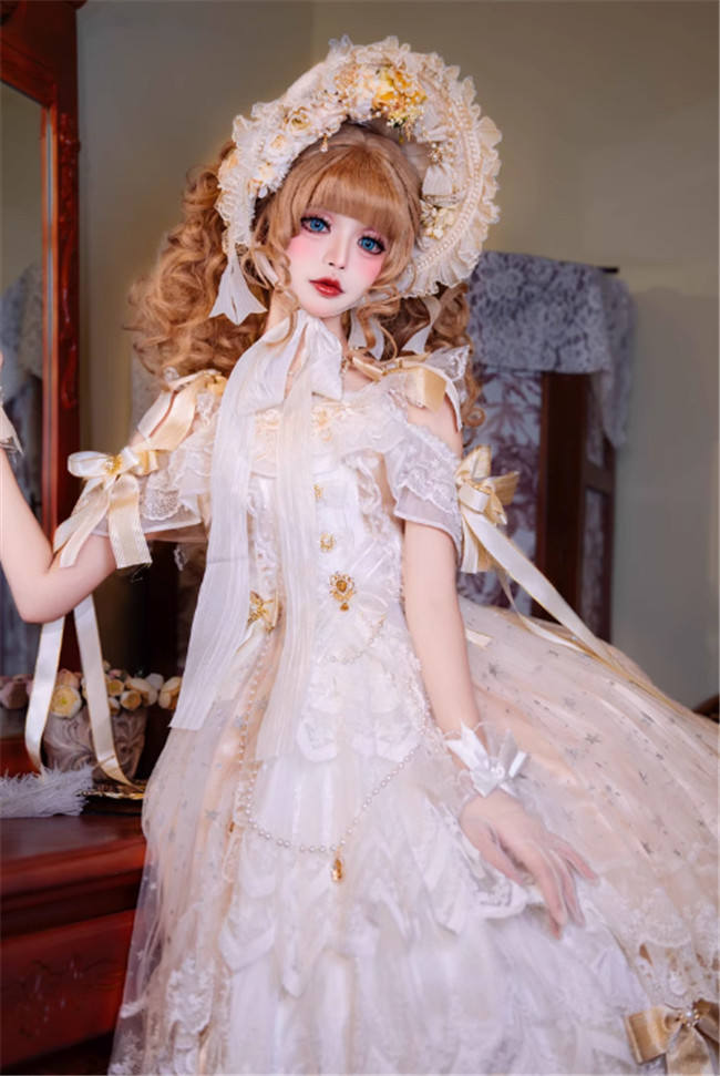 Cat Fairy Glass Phantom Green Plus Size Lolita Dress and Bonnet