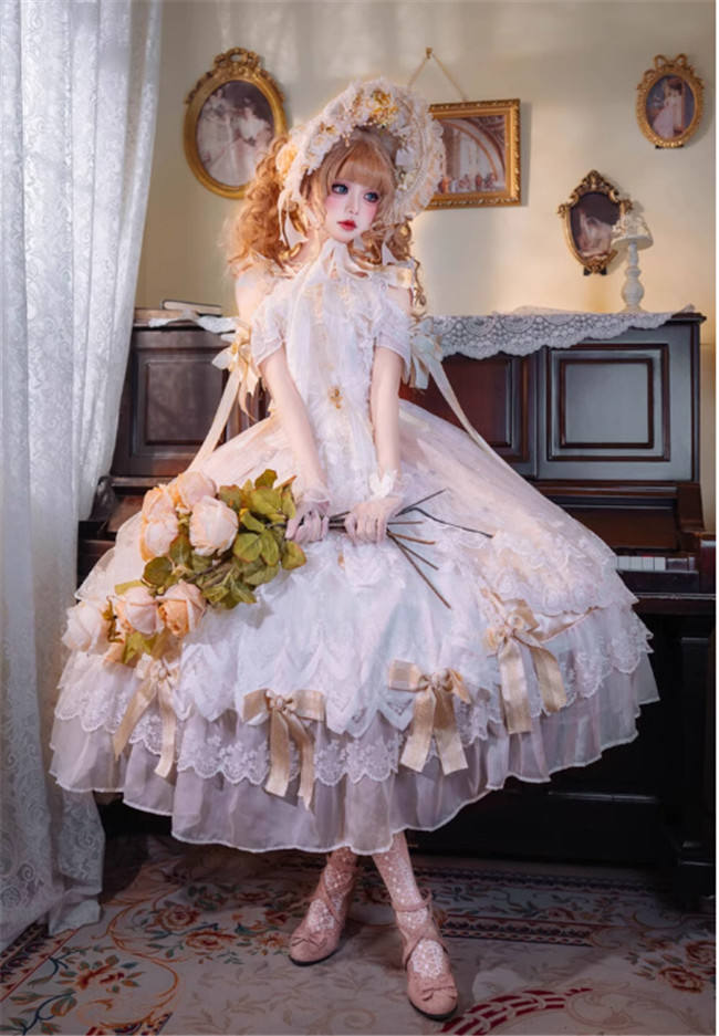 Cat Fairy Glass Phantom Green Plus Size Lolita Dress and Bonnet