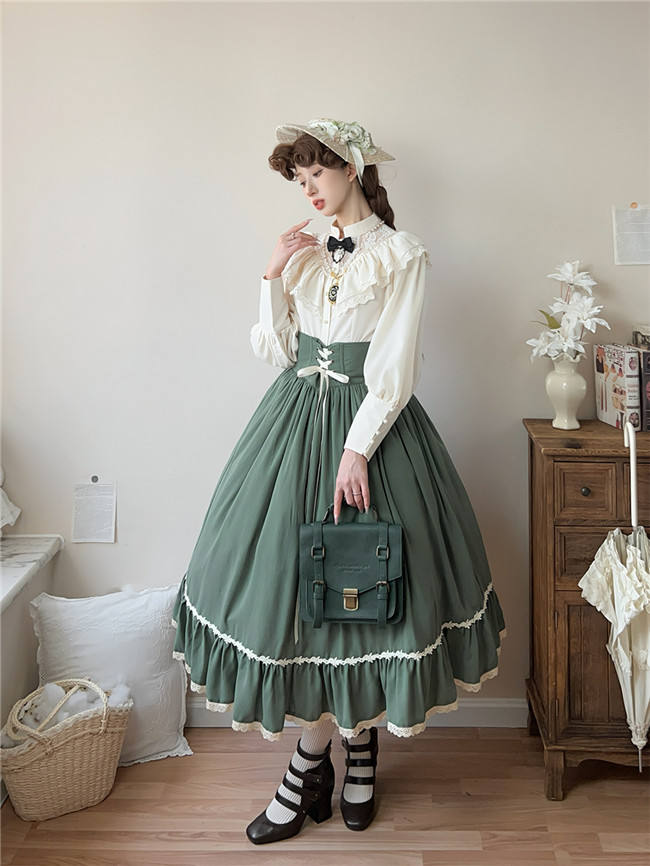 Miss Point Sketch Wild Rose High Waist Fishbone Lolita Skirt