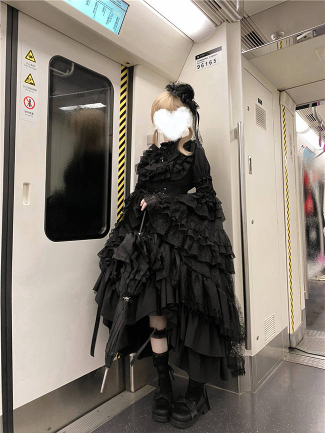 Nightingale Maiden Immortality Taboo Gothic Lolita Skirt, Tailing Corset and Blouse