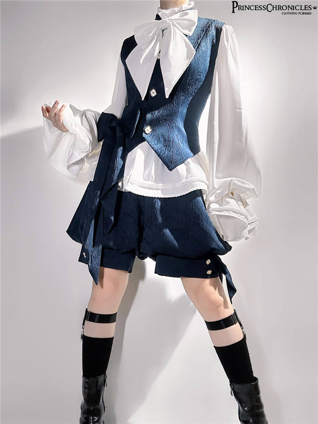 Princess Chronicles Royal Blue Vest, Pants and Coat Ouji Fashion