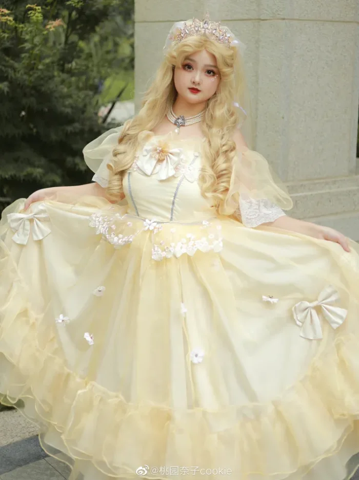 Plus Size Yellow Formal Lolita Dress