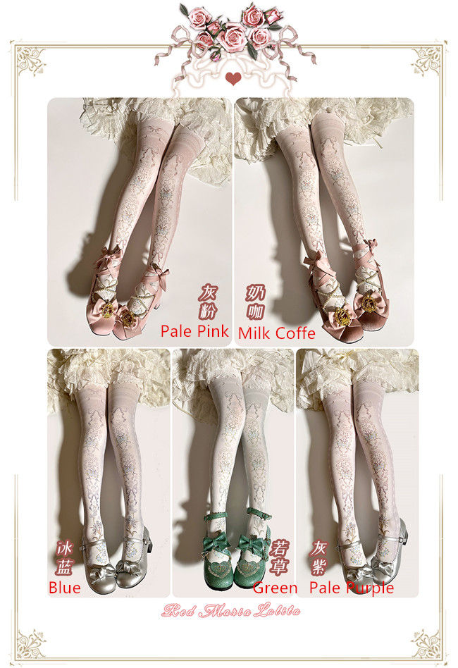Yidhra Flower Vine Prints Lolita Tights
