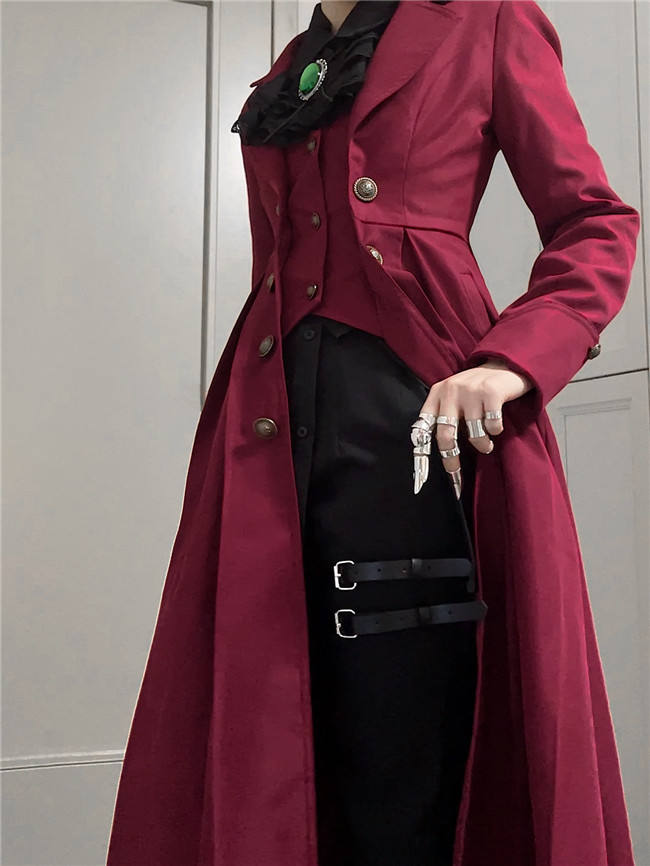 Paranoid Punishment Black Gothic Trench Coat
