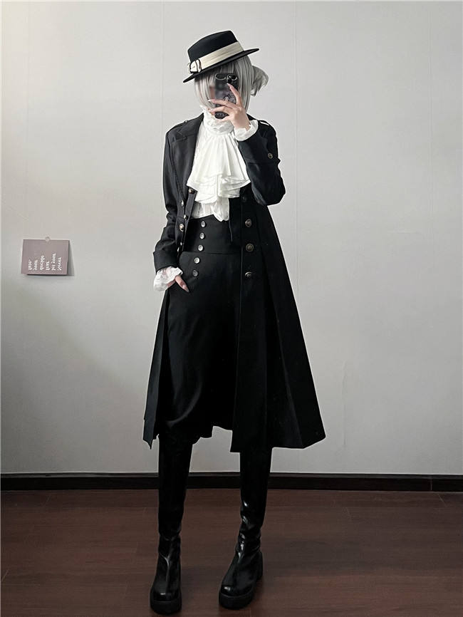 Paranoid Punishment Black Gothic Trench Coat