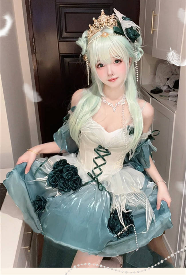 Meowing and Fruity Swan Wonderland Princess Dress Full Set