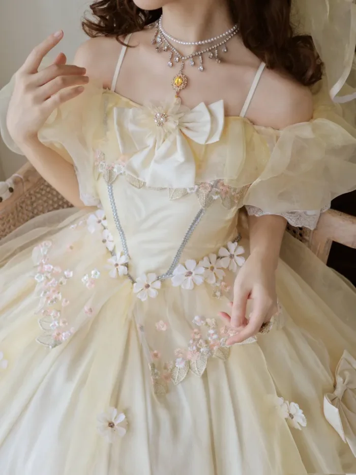 Plus Size Yellow Formal Lolita Dress