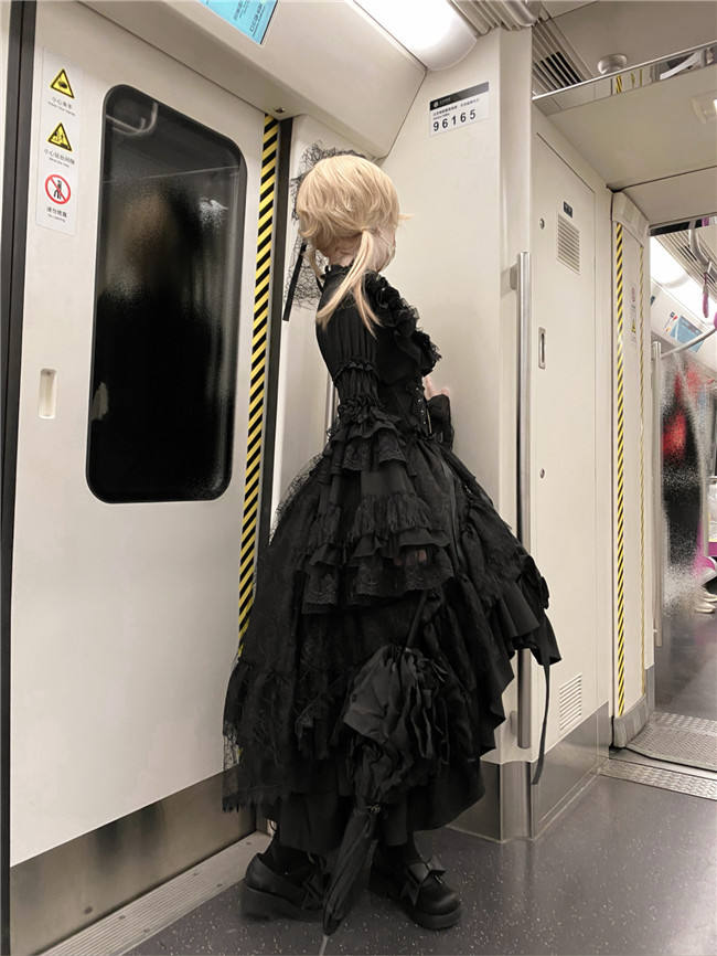 Nightingale Maiden Immortality Taboo Gothic Lolita Skirt, Tailing Corset and Blouse