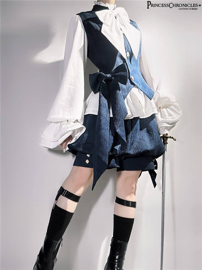 Princess Chronicles Royal Blue Vest, Pants and Coat Ouji Fashion