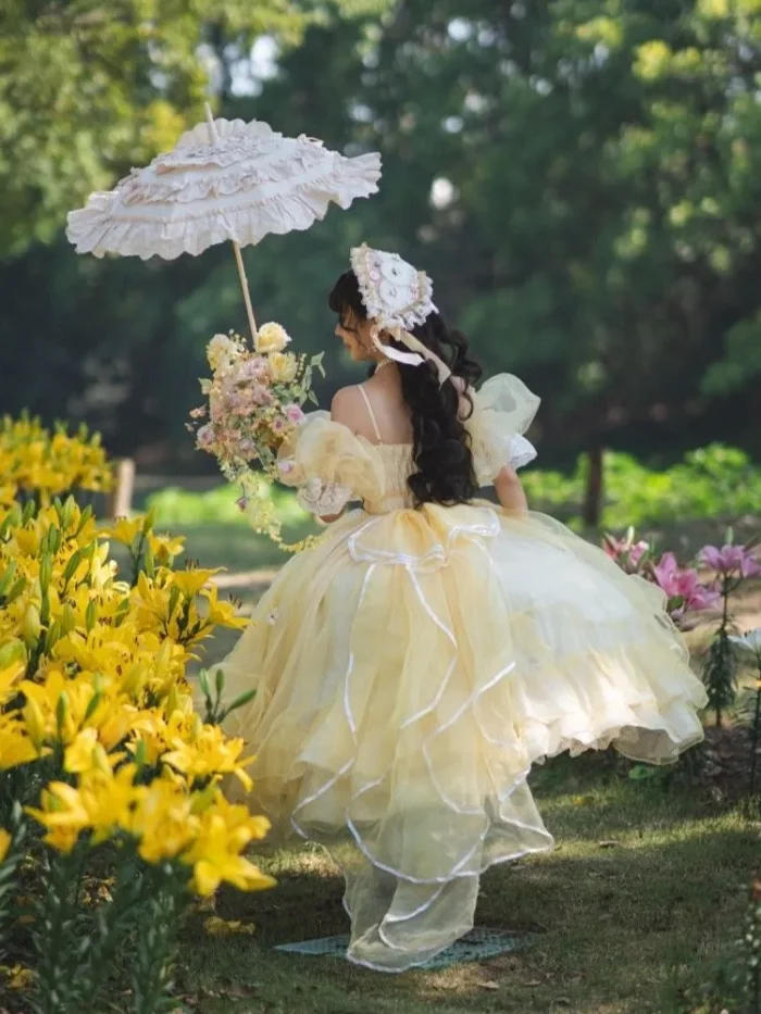 Plus Size Yellow Formal Lolita Dress