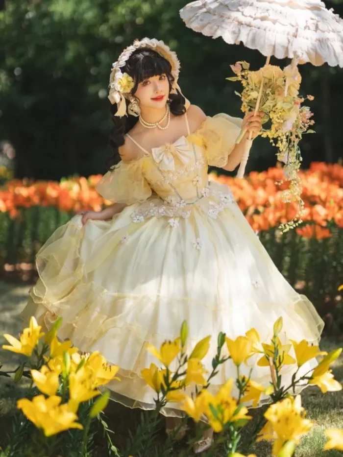 Plus Size Yellow Formal Lolita Dress