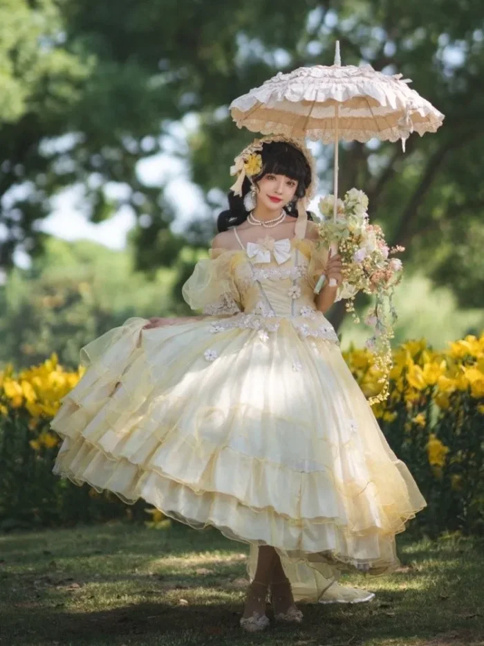 Plus Size Yellow Formal Lolita Dress