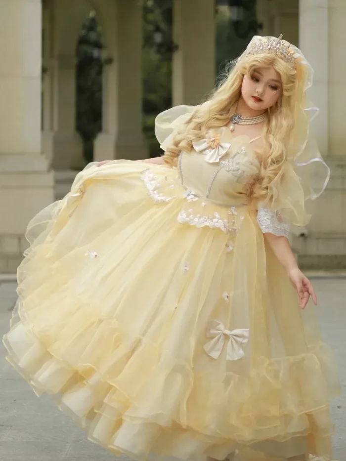 Plus Size Yellow Formal Lolita Dress
