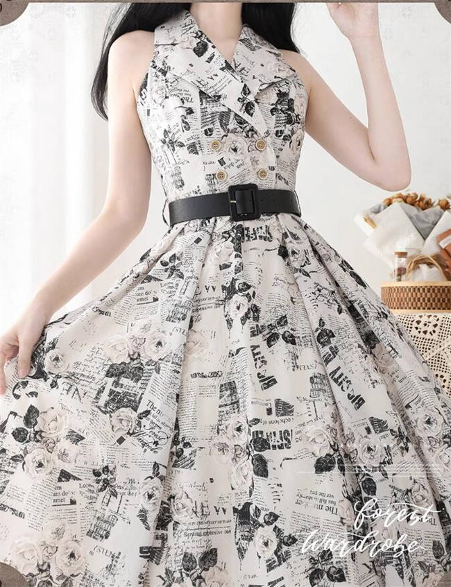 Forest Wardrobe Afternoon Forest Vintage Notch Collar Dress