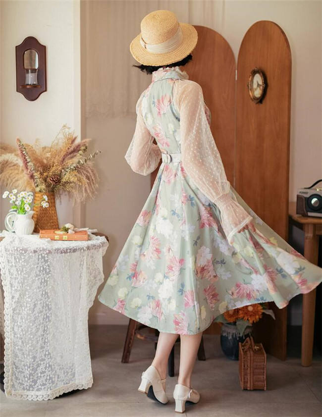 Forest Wardrobe Afternoon Forest Vintage Notch Collar Dress