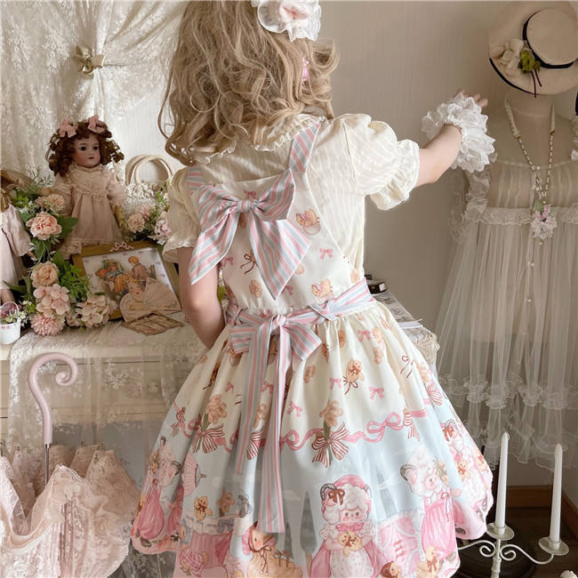 Cute Lamb and Duck Print Sweet Lolita Dress
