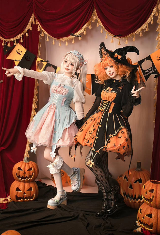 Lemon Honey Jack-O-Lantern Halloween Lolita Dress, Blouse and Accessories