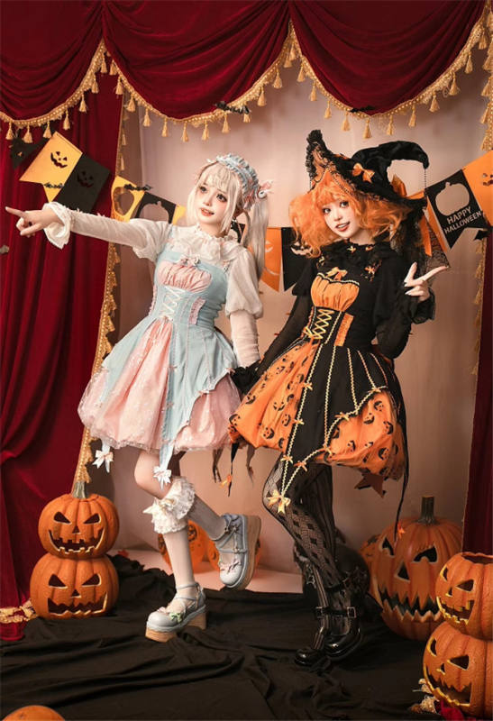 Lemon Honey Jack-O-Lantern Halloween Lolita Dress, Blouse and Accessories