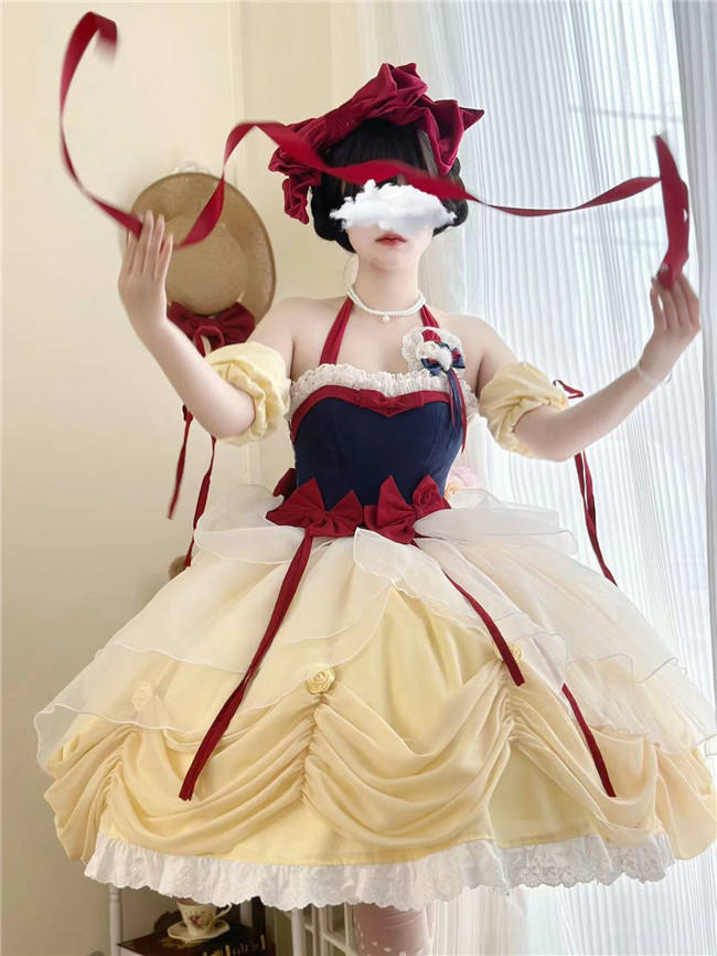 The Snow White Dairy Lolita Princess Dress Set Size M Short Version