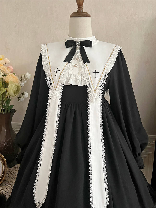 Holy Cross Halloween Nun Lolita Dress and Fake Collar