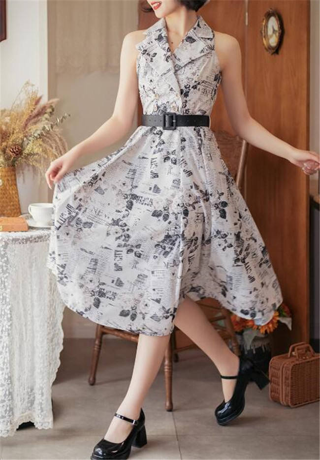 Forest Wardrobe Afternoon Forest Vintage Notch Collar Dress