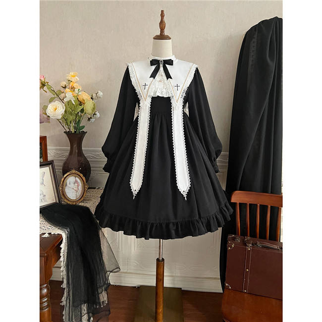 Holy Cross Halloween Nun Lolita Dress and Fake Collar