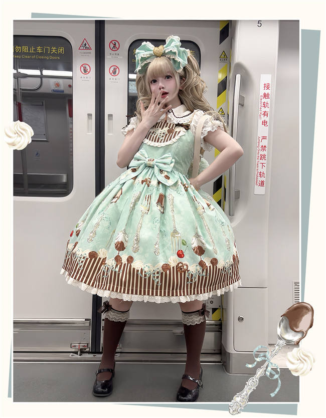 Dessert Sweet Lolita Jumper Dress and Headdress