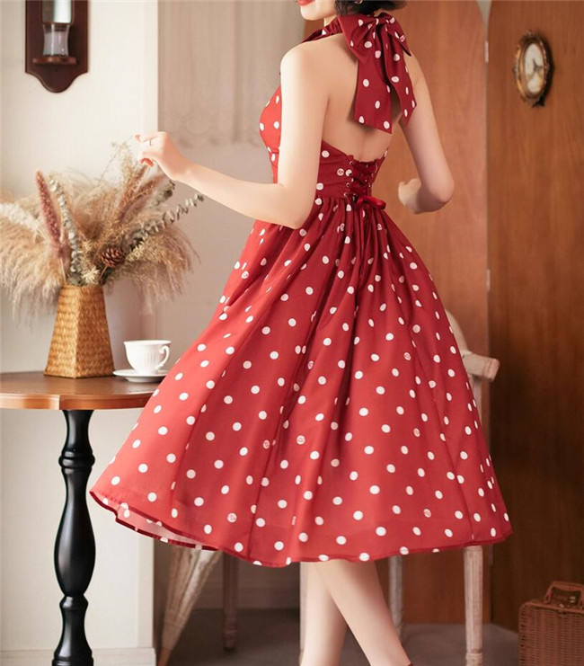 Forest Wardrobe Afternoon Forest Vintage Halter Neck Backless Dress