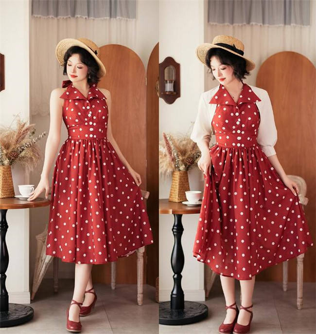 Forest Wardrobe Afternoon Forest Vintage Halter Neck Backless Dress