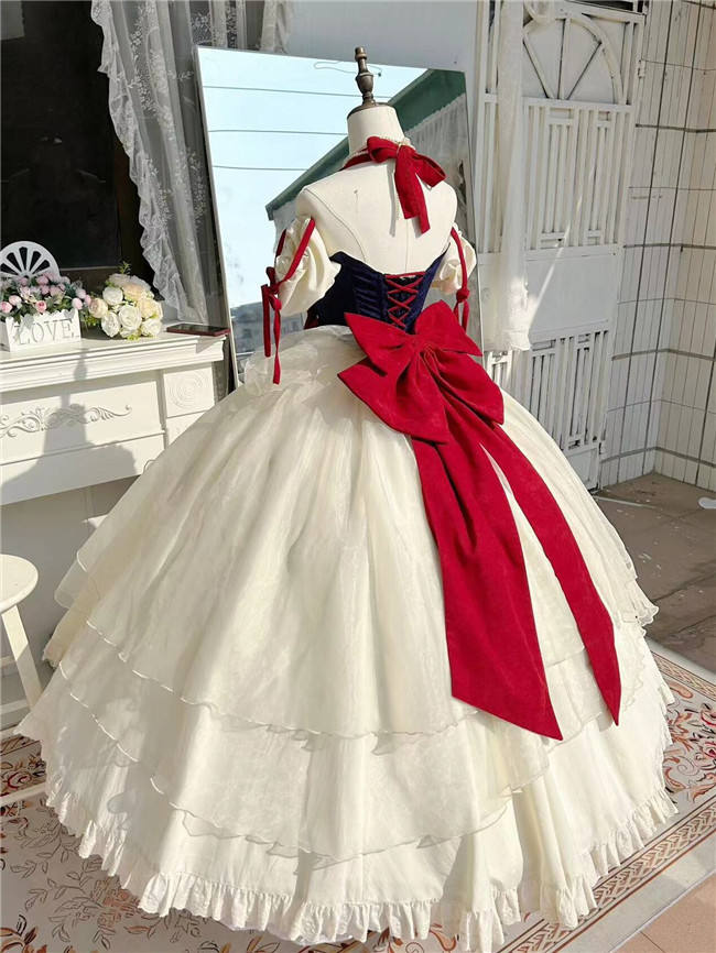The Snow White Dairy Lolita Princess Dress Set Size M Short Version
