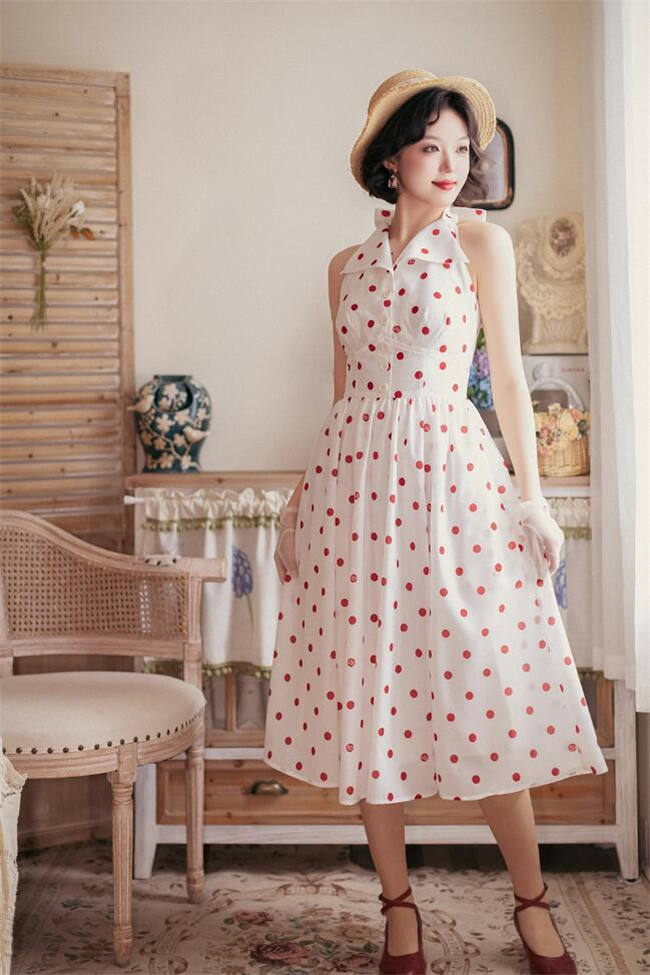 Forest Wardrobe Afternoon Forest Vintage Halter Neck Backless Dress