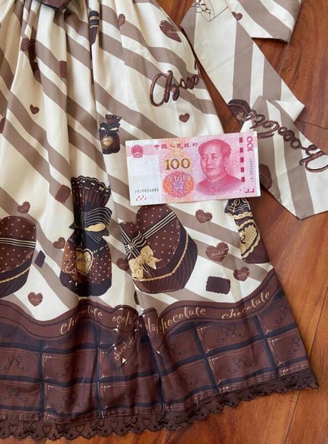 Chocolate Gift Box Sweet Lolita Jumper Dress and Headdress