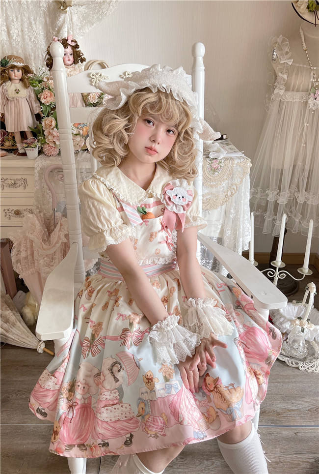 Cute Lamb and Duck Print Sweet Lolita Dress