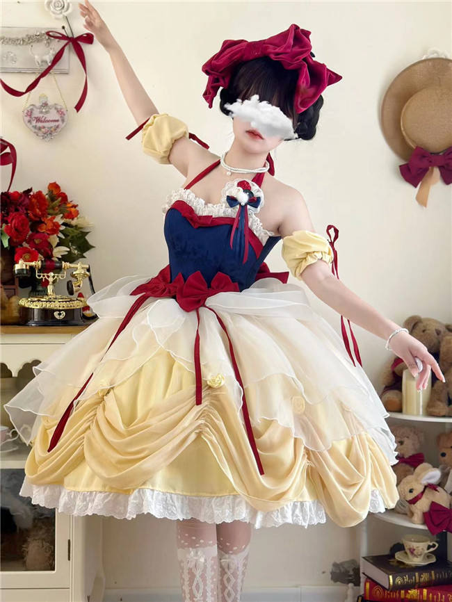 The Snow White Dairy Lolita Princess Dress Set Size M Short Version