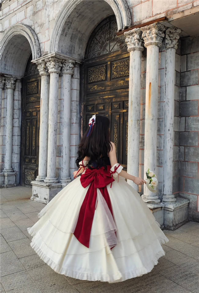 The Snow White Dairy Lolita Princess Dress Set Size M Short Version