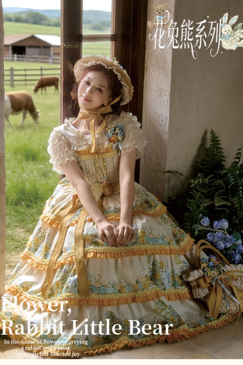 Nansheng Pavilion ~Flower Rabbit Little Bear~ Plus Size Lolita JSK