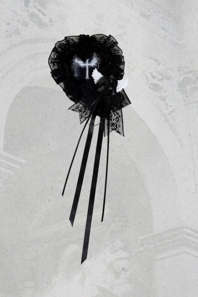 Psyche Manie ~Le Confessionnal des Anges~ Gothic Lolita Bonnet Flower Ball and Side Clip