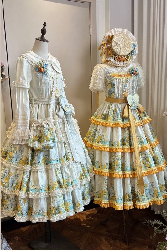 Nansheng Pavilion ~Flower Rabbit Little Bear~ Plus Size Lolita JSK OP and Blouse