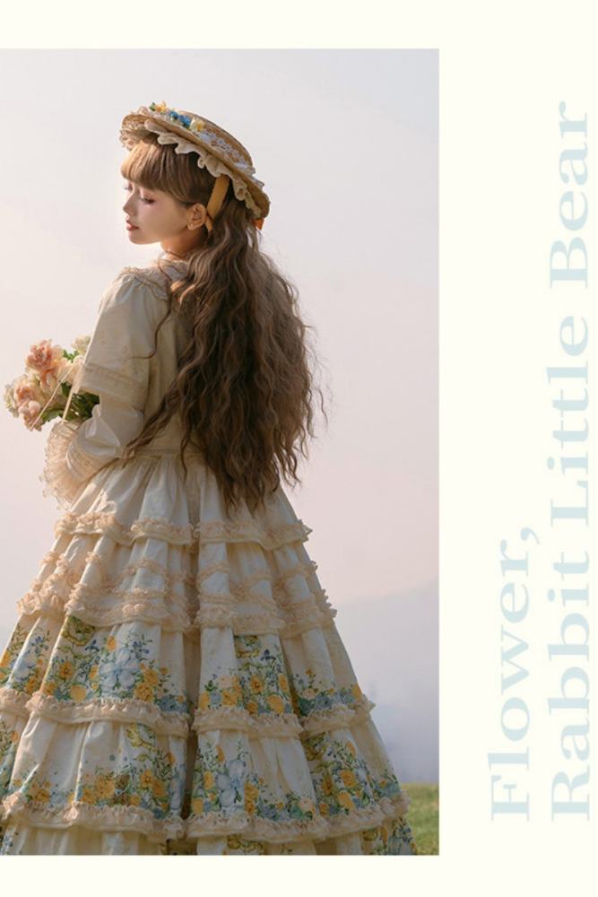 Nansheng Pavilion ~Flower Rabbit Little Bear~ Lolita Hat Bag and Necklace