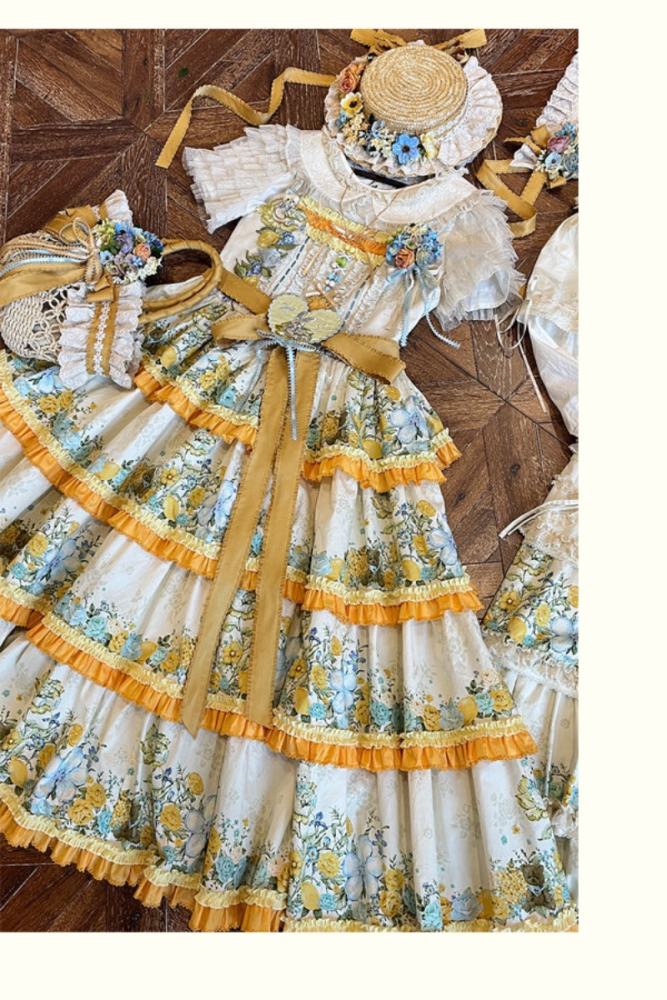 Nansheng Pavilion ~Flower Rabbit Little Bear~ Plus Size Lolita JSK OP and Blouse