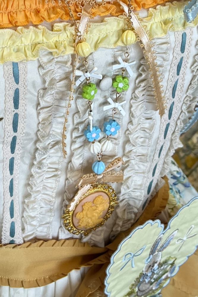 Nansheng Pavilion ~Flower Rabbit Little Bear~ Lolita Hat Bag and Necklace