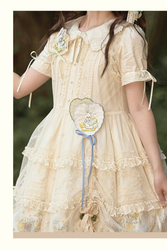 Nansheng Pavilion ~Flower Rabbit Little Bear~ Plus Size Lolita JSK OP and Blouse