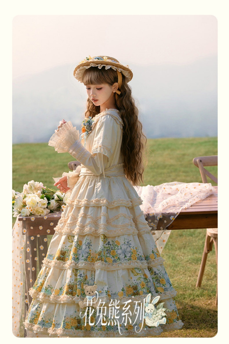 Nansheng Pavilion ~Flower Rabbit Little Bear~ Plus Size Lolita JSK
