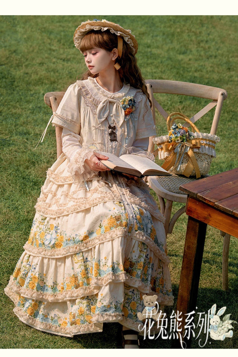 【くま☆.。.:*・】Little rose dress Nansheng Pavilion ~Flower Rabbit Little Bear~ Plus Size Lolita JSK