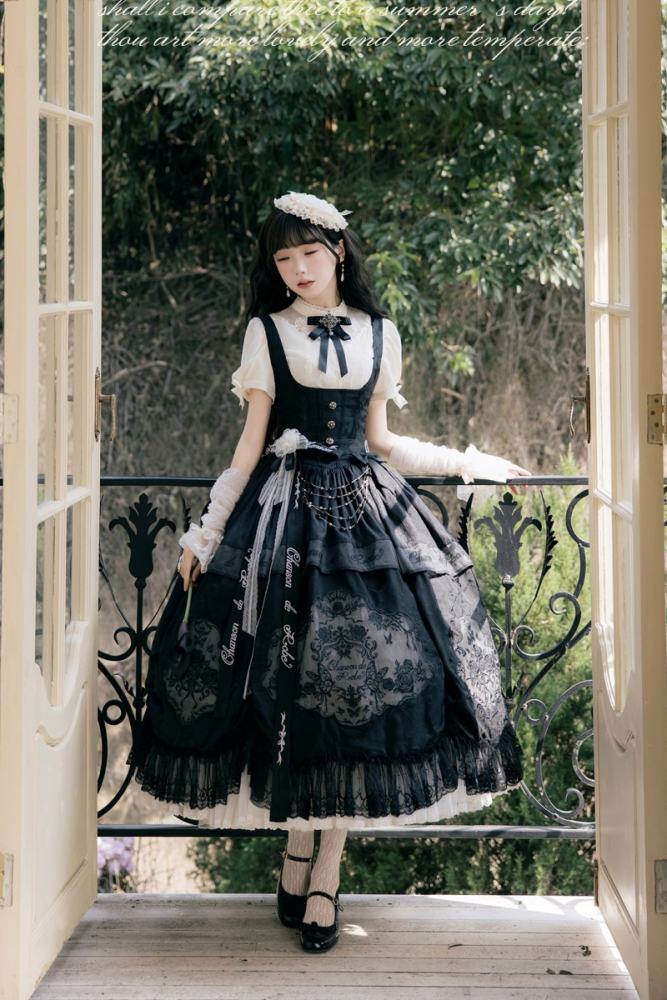 Chanson de Robe ~Glazed Flower Realm~ Lolita Corset Jumper and Waist Accessories