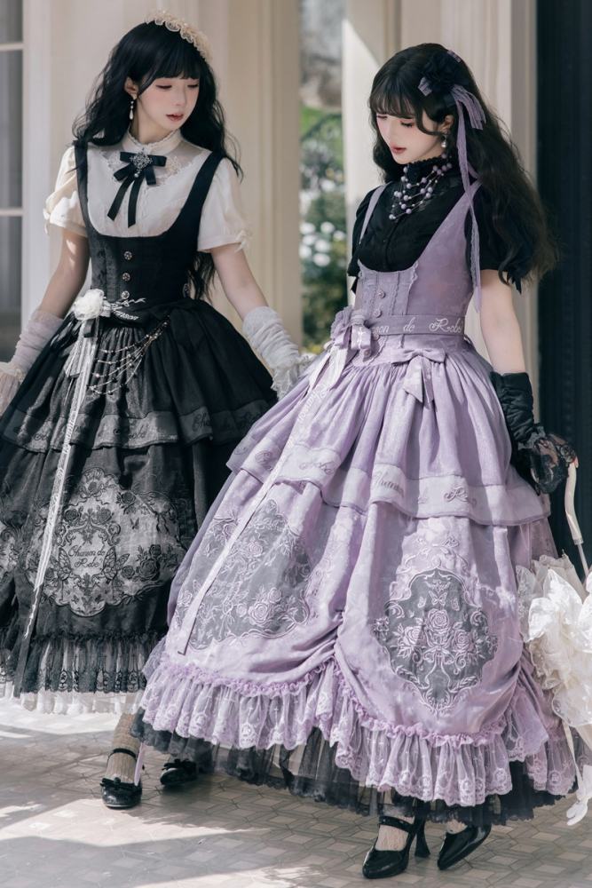 Chanson de Robe ~Glazed Flower Realm~ Lolita Corset Jumper and Waist Accessories