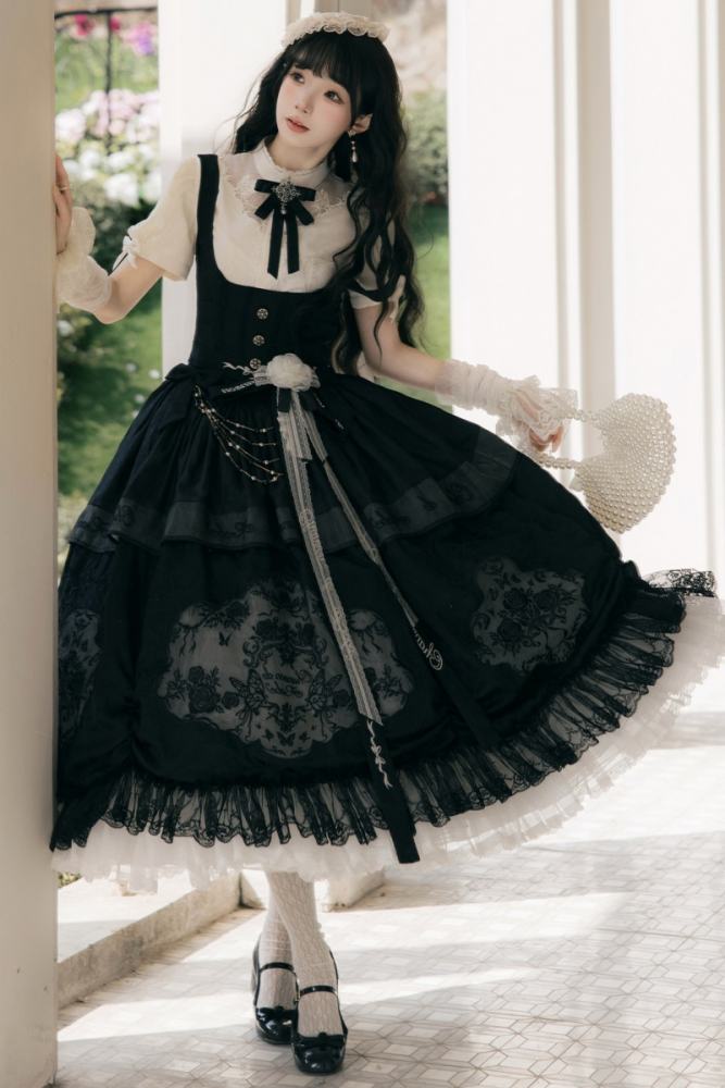 Chanson de Robe ~Glazed Flower Realm~ Lolita Corset Jumper and Waist Accessories